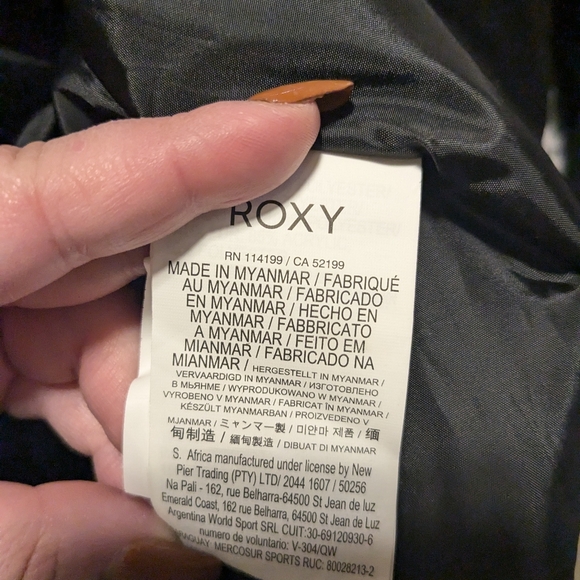 Women's Roxy Jet Ski Black Arrow Feel Emboss Snow Jacket, Size Large - Picture 9 of 10